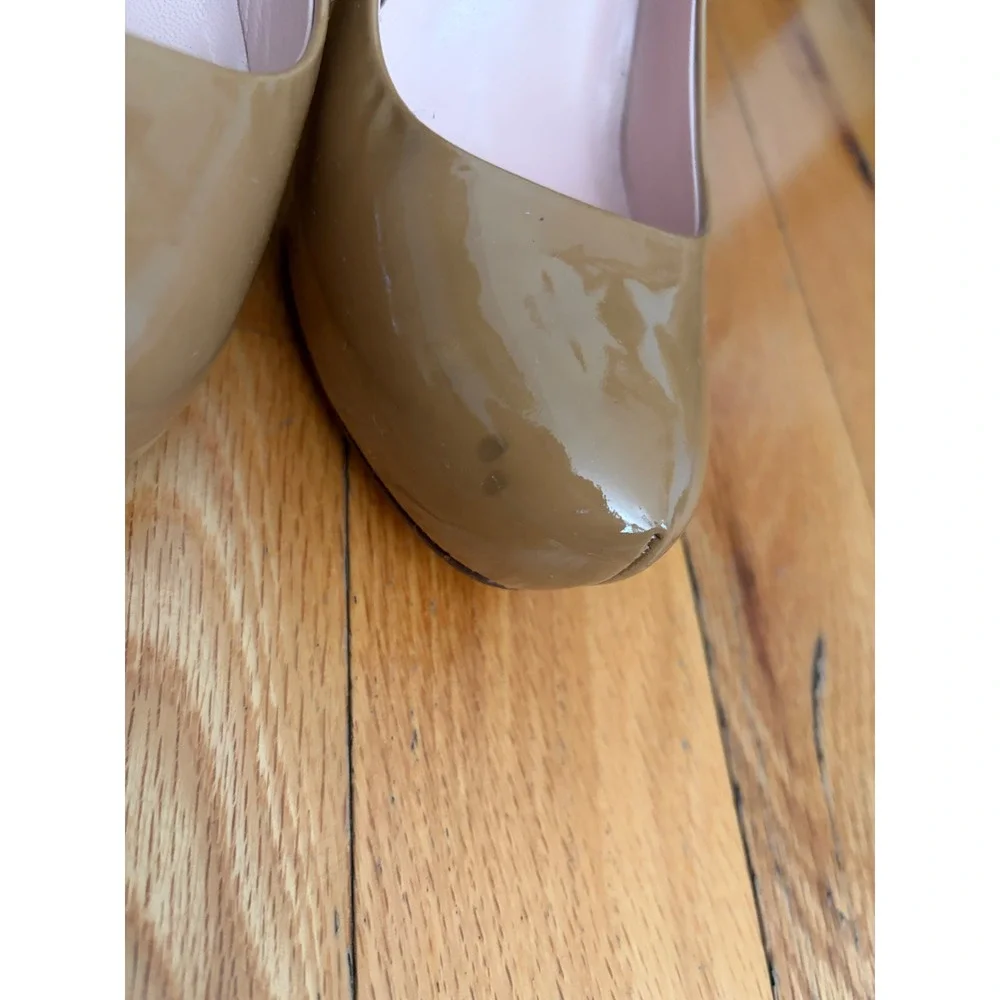 Kate‎ Spade Lori Platform Heels Pumps Camel Patent Leather Size 8